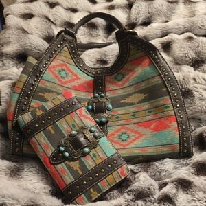 Montana West Multicolor Southwestern Shoulder Bag Set